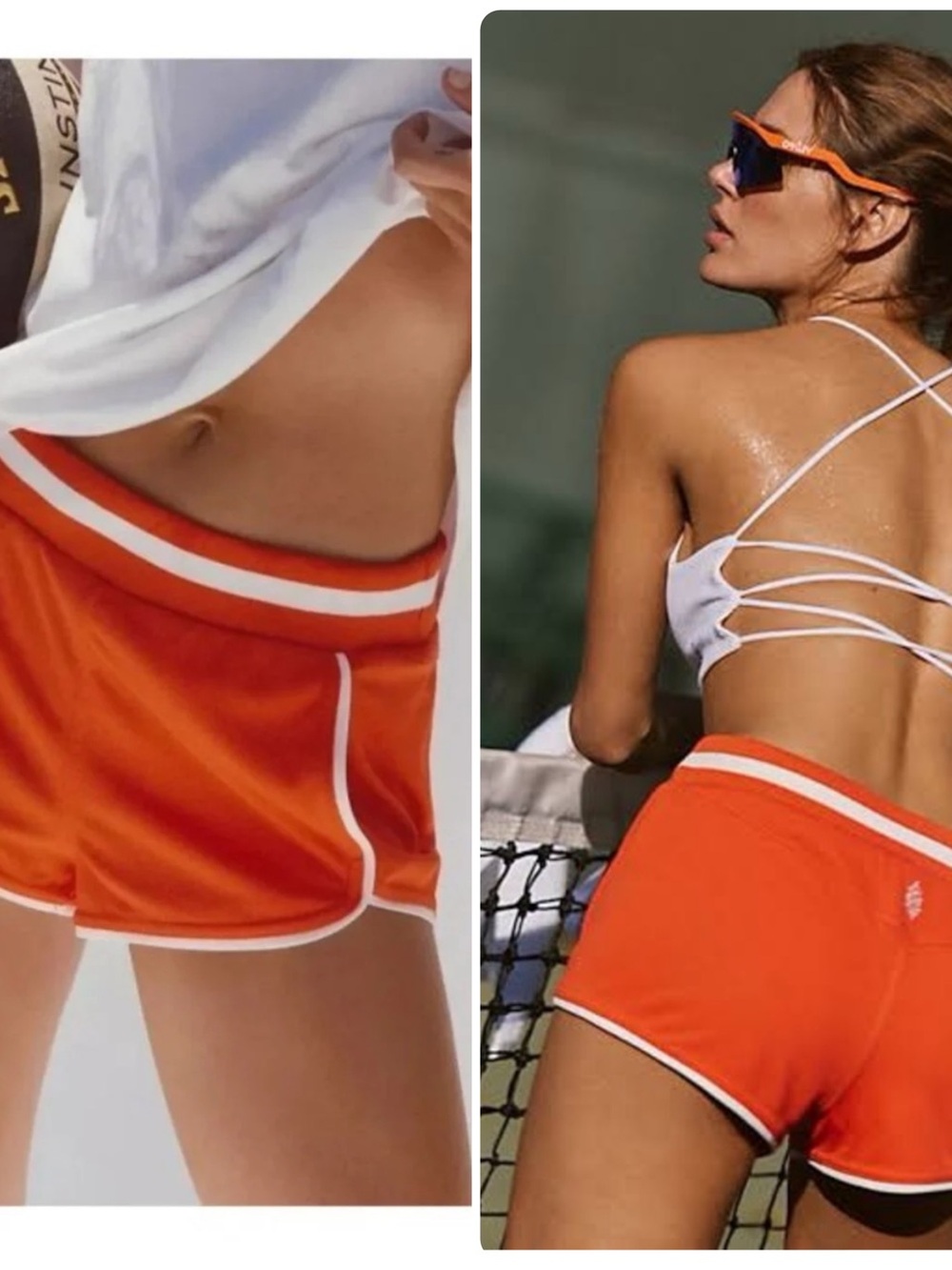 Free People Movement Prep In Your Step Shorts Size Medium Orange Tennis Sports